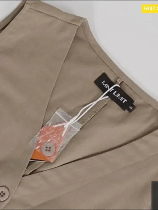 Linen Vest Sleeveless Blazer Casual Business Chic Lightweight Waistcoat Top - Picture 3 of 6